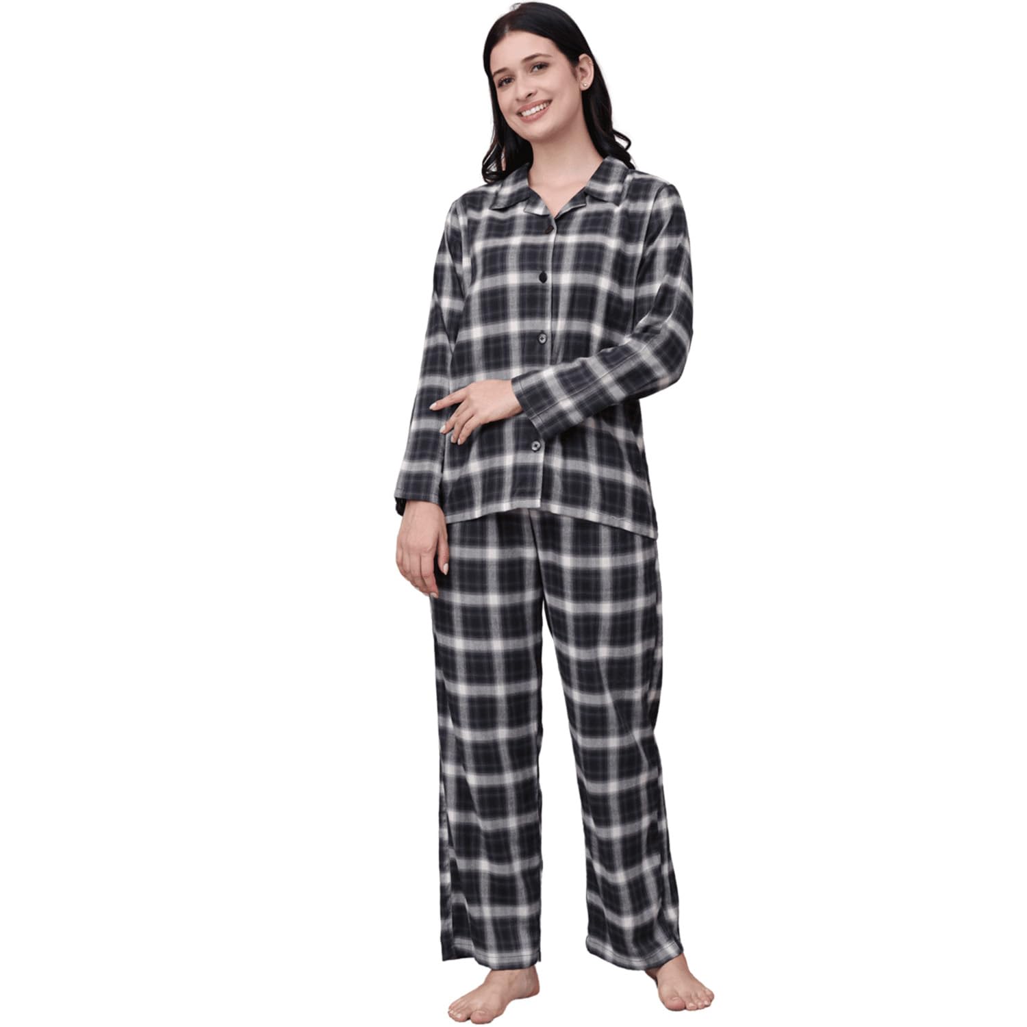 Secret Wish Checkered Flannel Night Suit