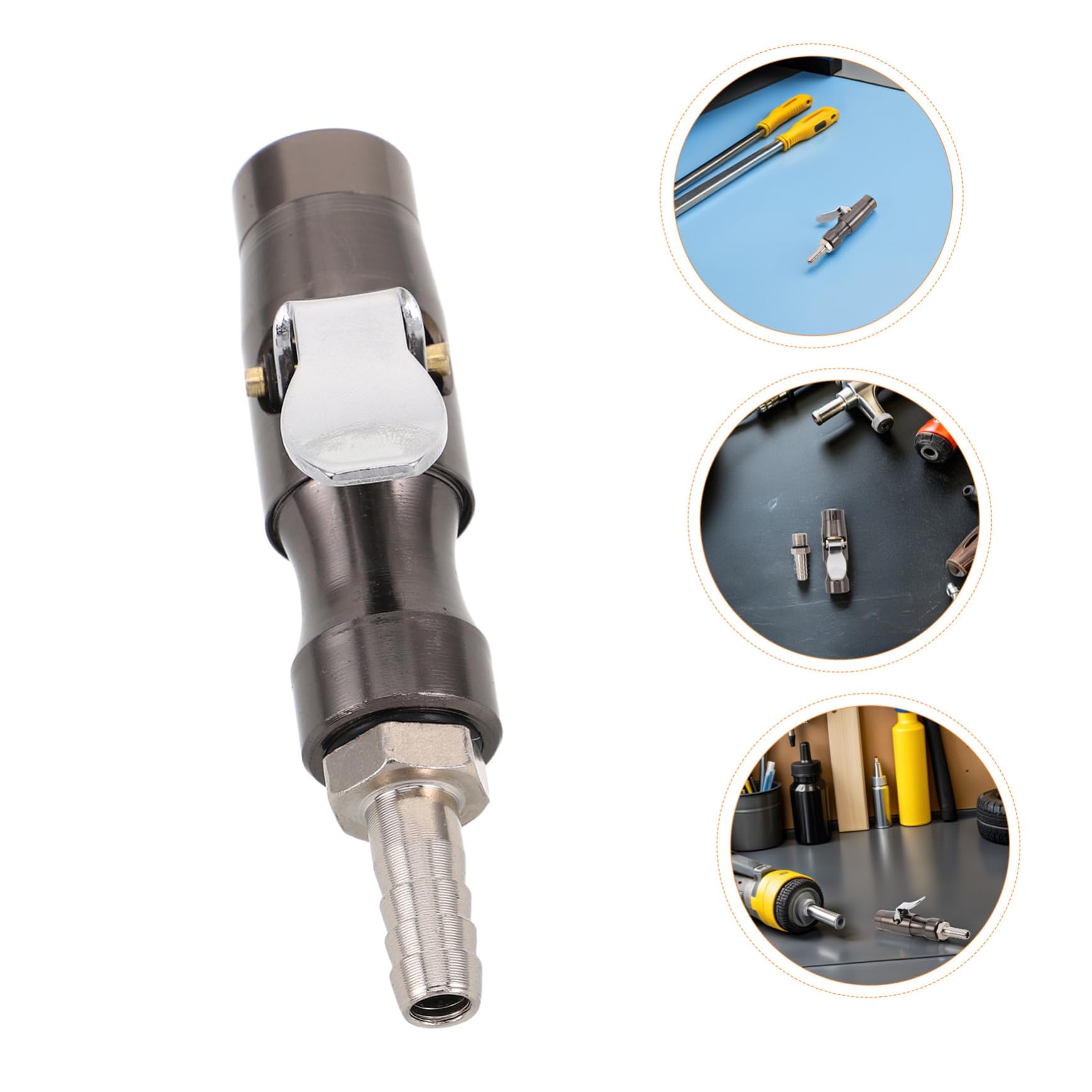 Mobestech 5sätze Reifenfüller mit Manometer Adapter und Selbstverriegelndem Reifenfüllschlauch für Auto Fahrrad und Lkw Kompatibler Luftschlauchadapter für Luftkompressoren