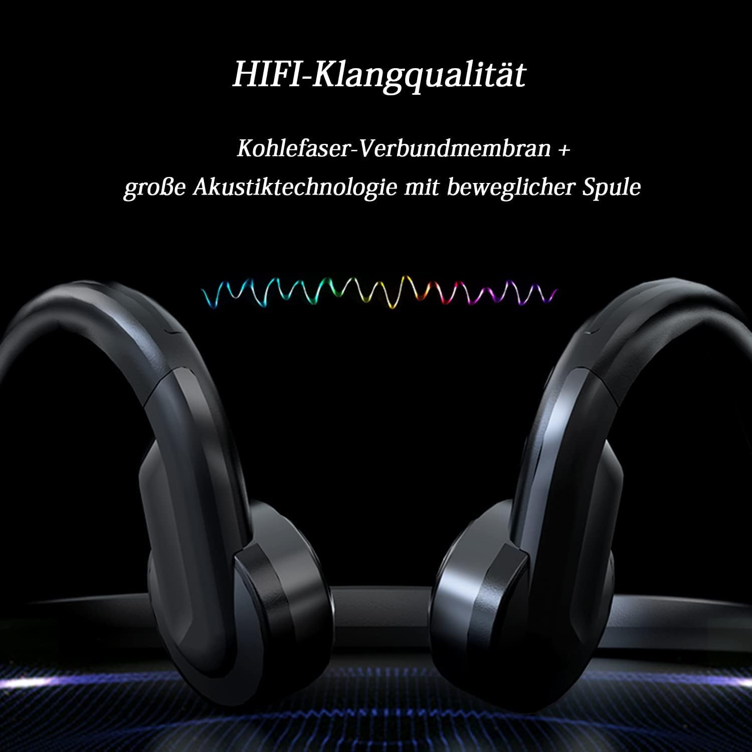 knochenleitungskopfhörer mit Kabel, Typ C-Stecker Knochenleitungskopfhörer Mit Mikrofon-Stereo, IPX5 wasserdichte Kabelführung Outdoor-Sport-Headset