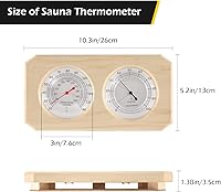 Vista 6 de Dyna-Living 2 en 1 Sauna de madera para sauna higrotermógrafo interior Fahrenheit termómetro e higrómetro para hotel o sala de sauna