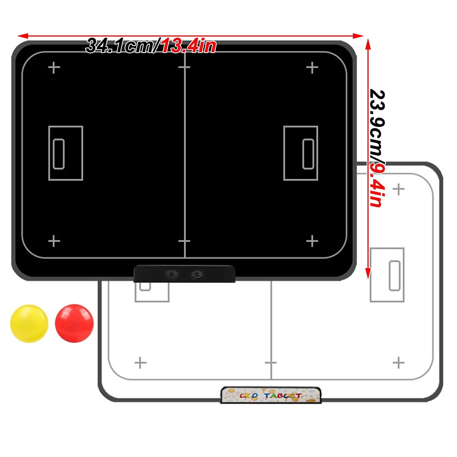 Elctronic - Lavagna Tattica da Calcio, 16 Pollici, con Penna Tattica, Lavagna Elettronica Magnetica per Allenamento di Basket, Cancellazione/Blocco con Un Clic, Accessori Completi