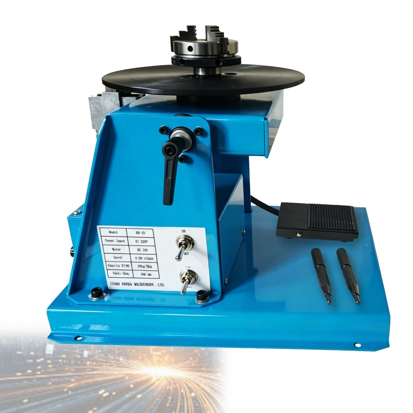 Pfps Multicolor 10Kg Rotary Welding Positioner, Adjustable 0-90° Turntable With 65/80Mm Chuck, Compact Welder Machine For Welding, Cutting, Grinding, Assembly, Testing 80Mmchuck