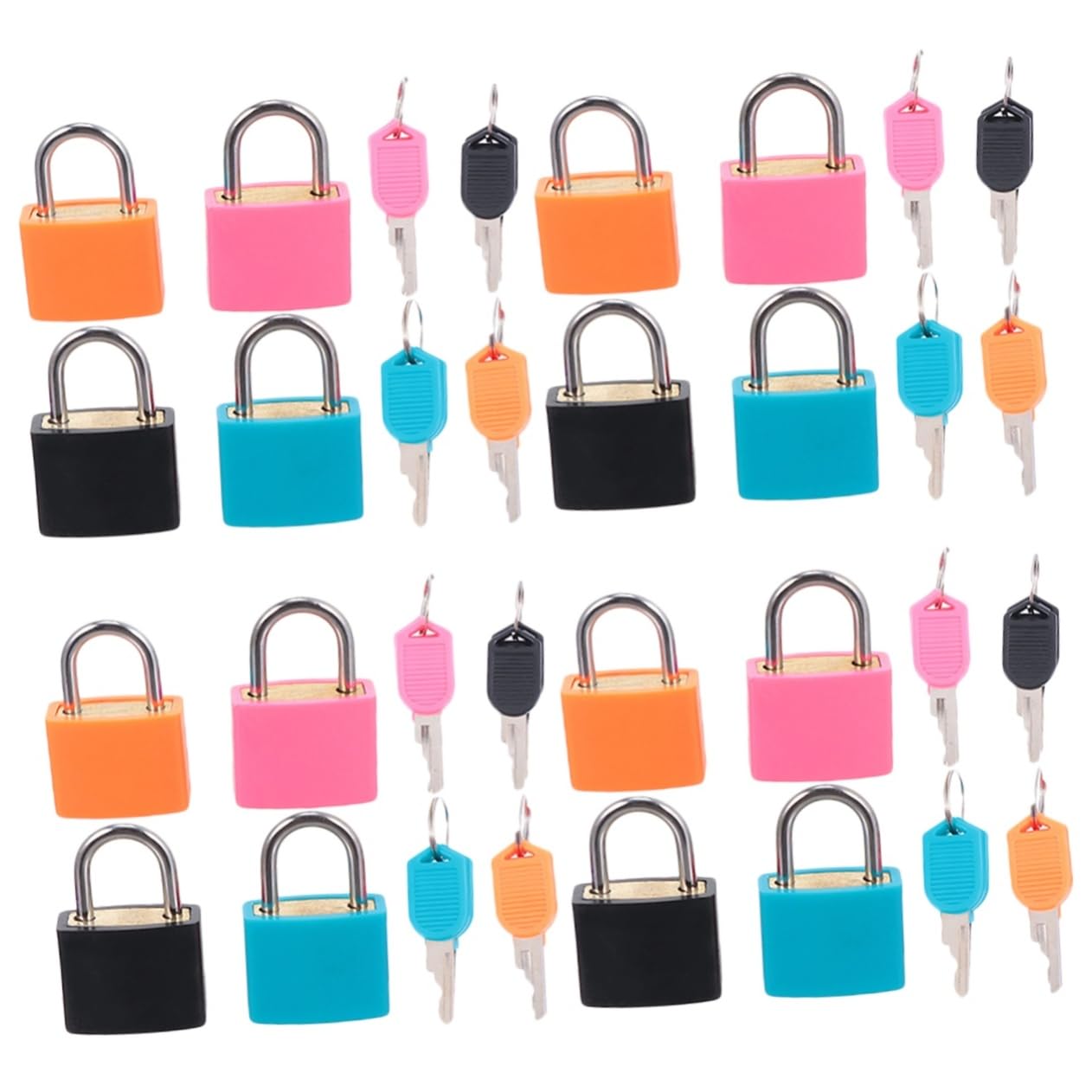 GLEAVI 16piezas Candados De Seguridad De Vibrantes Cerraduras De Llave Para Mochilas y Armarios Candados Para Gimnasios y Viajes