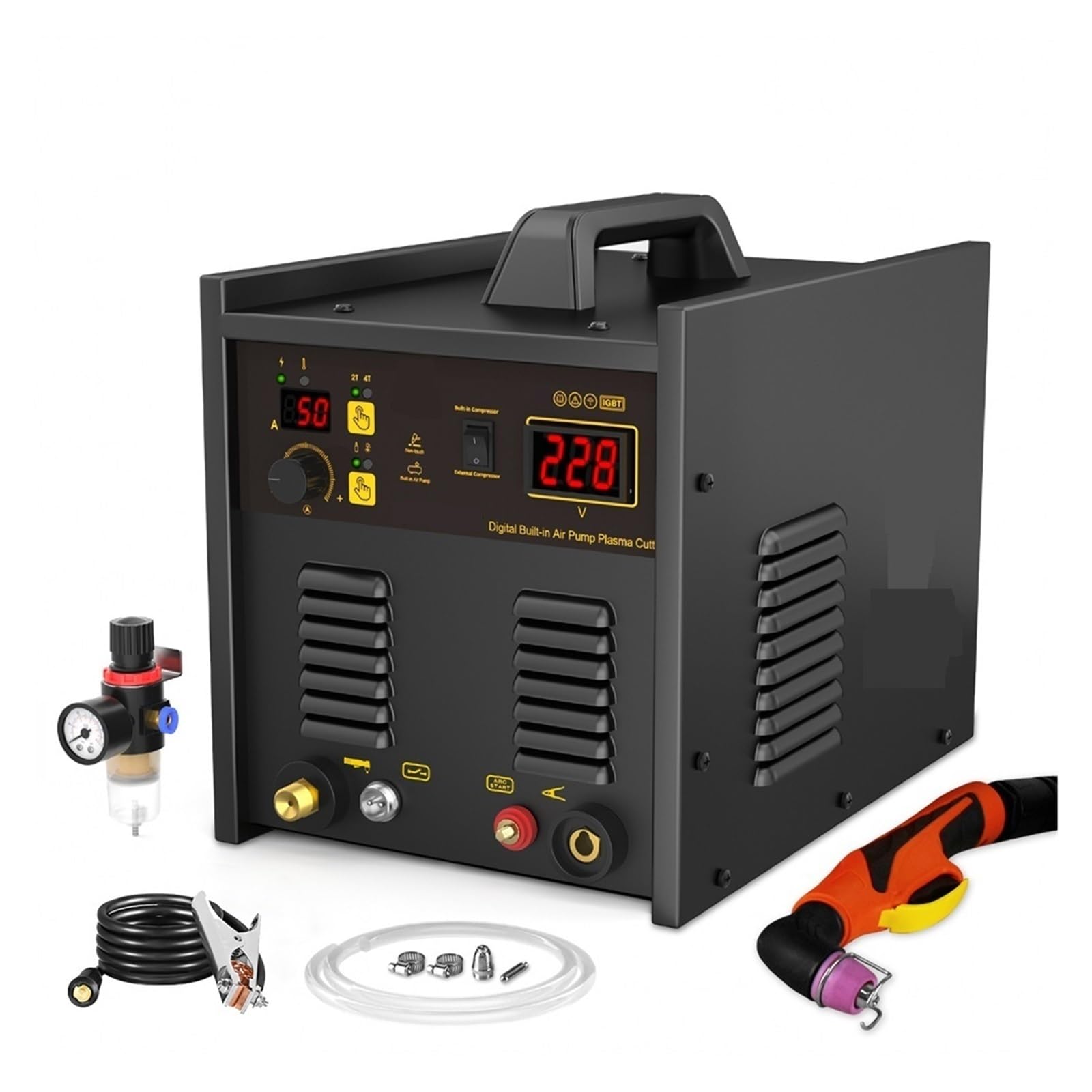 Qaxrzcucd One Color Plasma Cutter Built In Air Compressor Inverter Welding Machine With Pump Easy To Cut, Powerful Operation