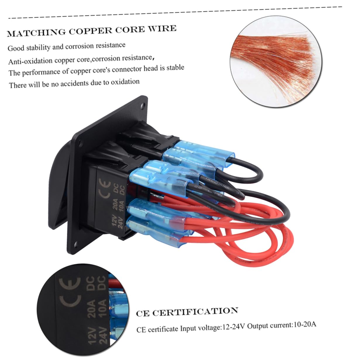 SUPVOX 3pcs Toggle Switch Panel Gang Aluminum Rocker for Car Boat Automotive Led Backlit Ce Certified