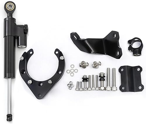 PROCNC - Kit de soporte de montaje estabilizador de aluminio para motocicleta CNC para Yamaha MT07 FZ07 2020 2021 2022 2023 (negro + negro)