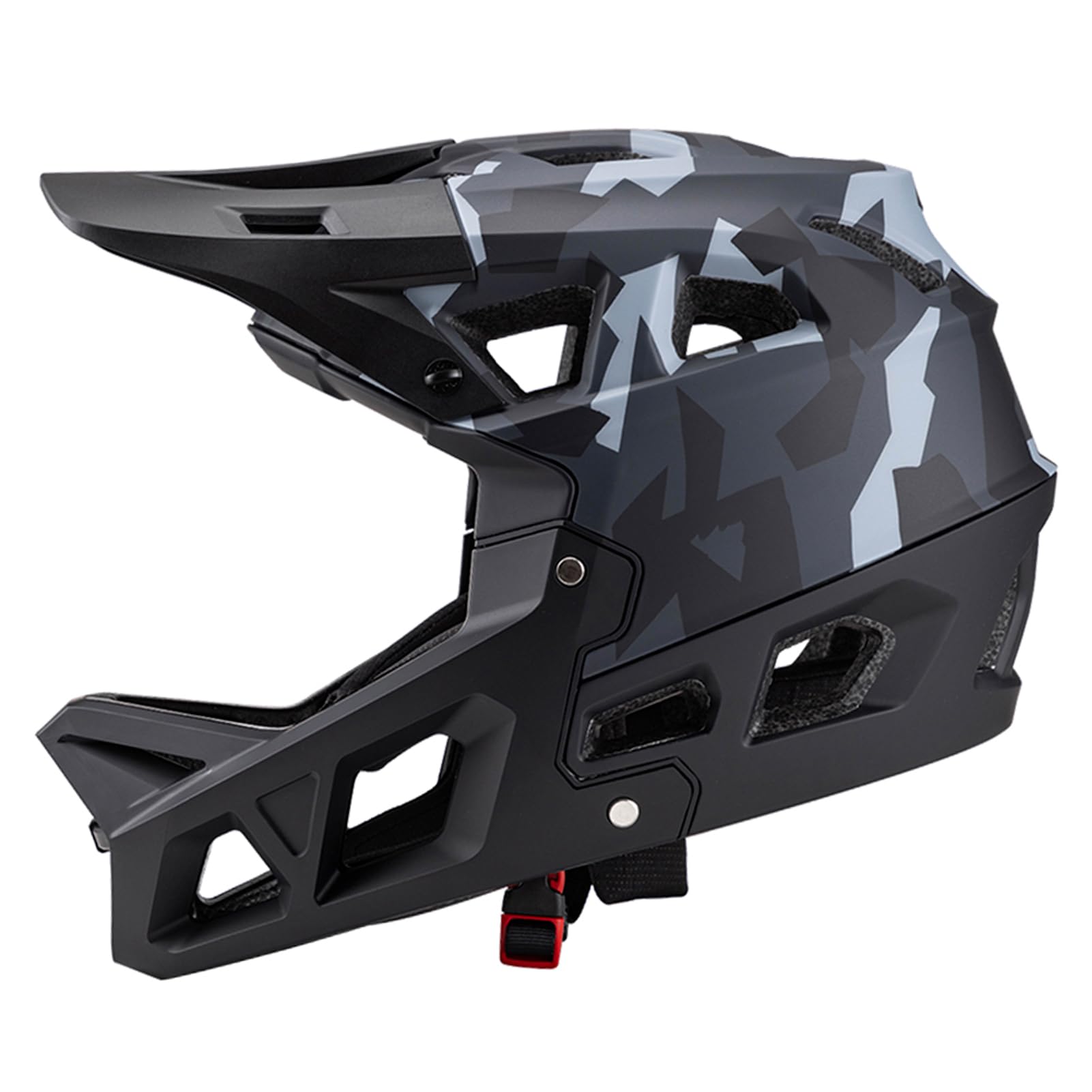 Domary Casco Integral de Bicicleta de Montaña para Adultos, Casco Descenso con Visera Más 31 Ventilaciones, Equipo Protección Ligero para Hombres y Mujeres, Ciclismo,