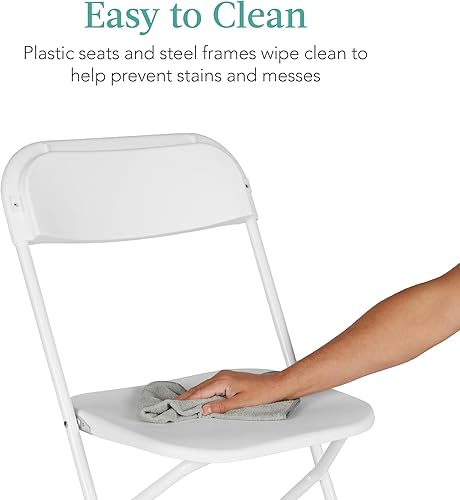 Miniatura 7 de Best Choice Products Juego de 10 sillas plegables de plástico, apilables, portátiles, para interiores y exteriores, para el hogar, patio, jardín,