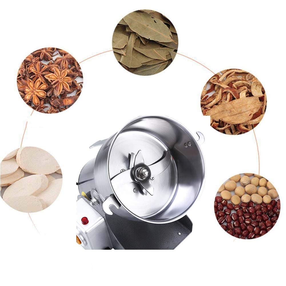 Macinacaffè 800G Fagioli elettrici Noci Spezie Macinino per Farina con Coltello in Acciaio Inossidabile, Macchina per la Polvere della Famiglia del Grano, Smerigliatrice per Erbe mediche