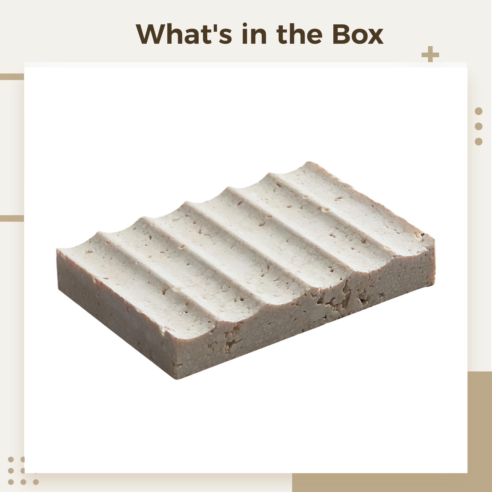 Jabonera de piedra natural gris vintage rectangular con estructura ondulada para baño, antideslizante, fácil de limpiar, 12 x 8 x 2 cm
