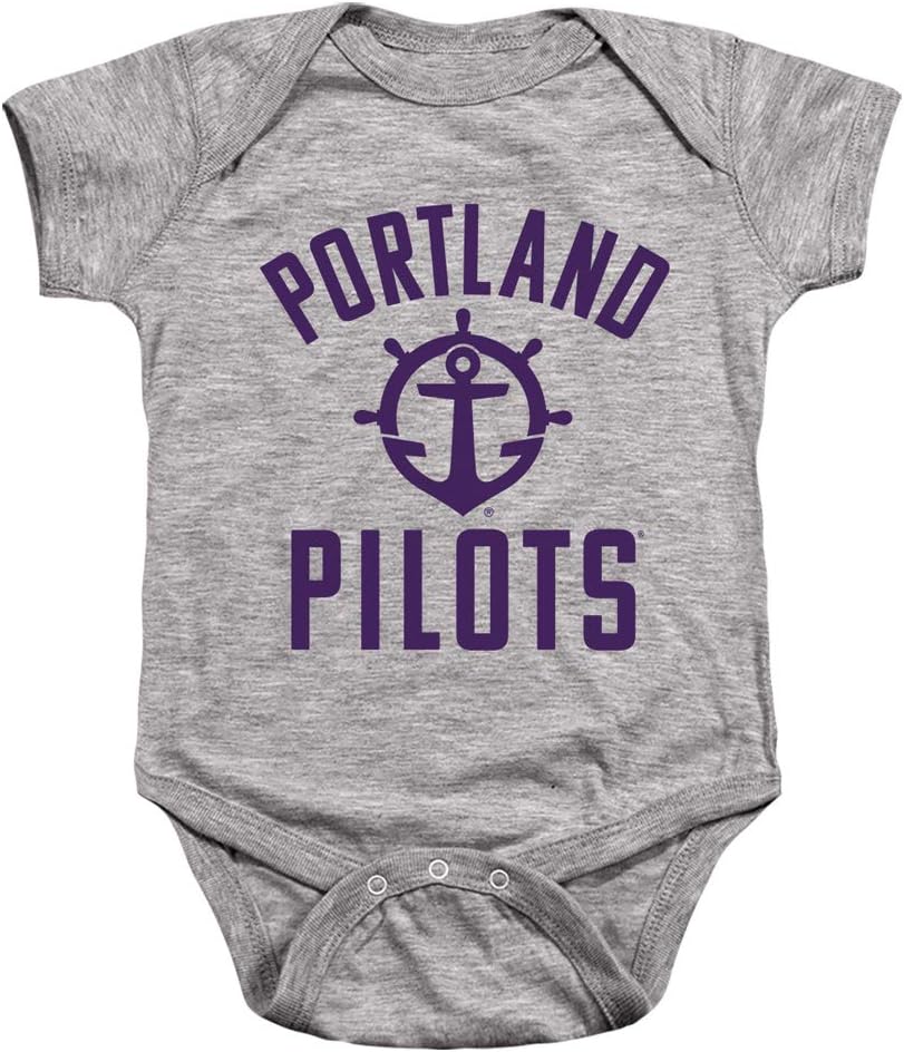 University of Portland Official One Color Pilots Logo Unisex Infant Snap Suit for Baby