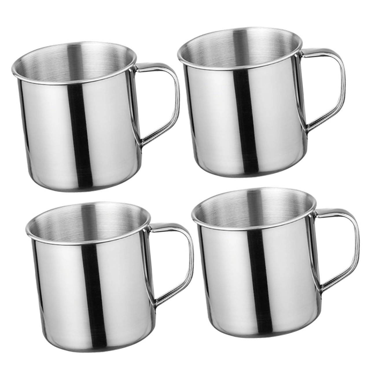 DECHOUS 4pcs Coffee Cup Travel Easy To Clean Stainless Steel Mug Children's Drinking Cups With Handle Mini Tea Mug For Camping Hiking