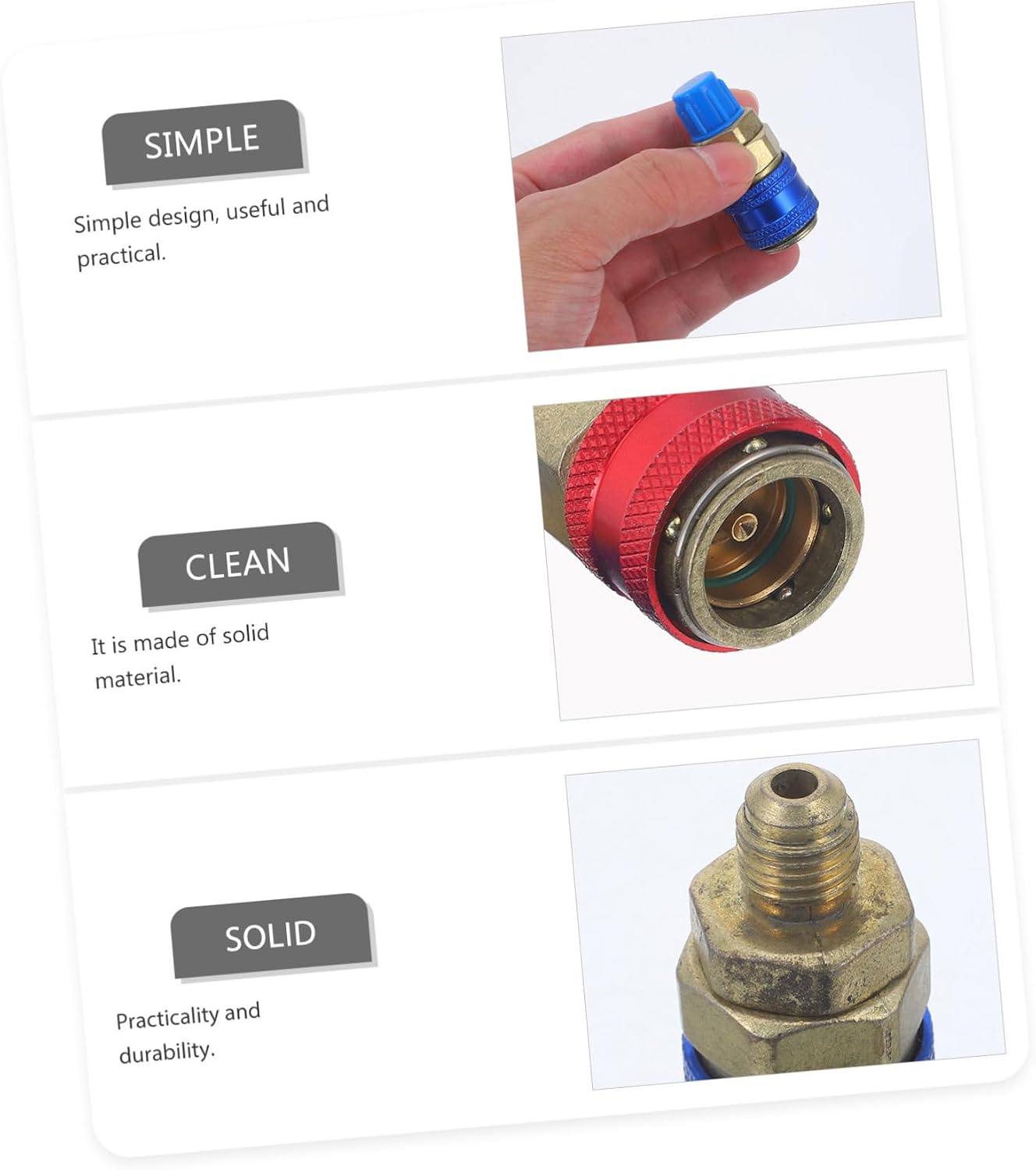 Luxshiny 1pair Quick Couplers for Automotive Pressure Adapter Fittings Copper Design Leakproof Coupler for Efficient Charging