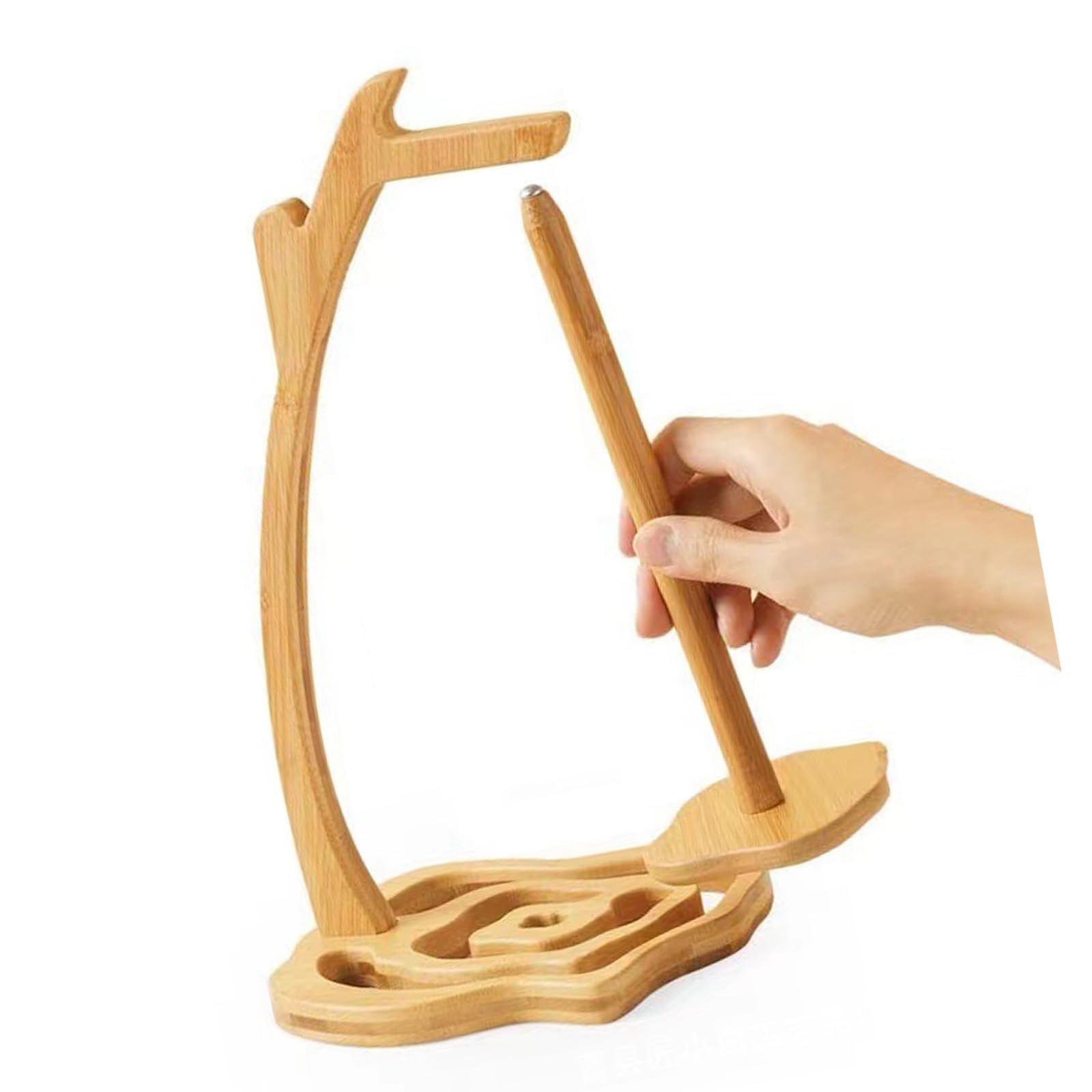 Xjdzineq Yarn Thread Holder Wood Dispenser for Knitting Crocheting Rotating Wood Rotating Stand