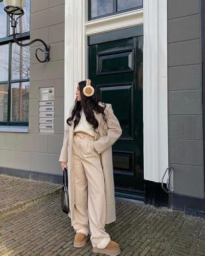 Yonnzn Platform Slippers For Women Indoor Outdoor Suede Leather Fuzzy Slippers House Shoes thumb #2