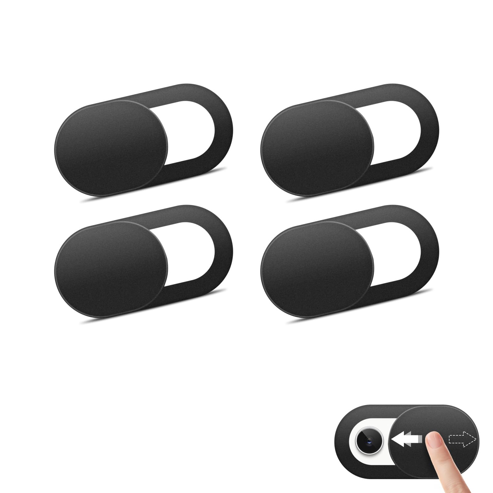 YLK 4 Pièces Couverture de Webcam pour iPhone, iPad, PC, Ordinateur Portable, Protection de Caméra, Noir