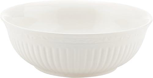 Miniatura 8 de Mikasa Italian Countryside - Juego de vajilla de 16 piezas, porcelana blanca clásica con bandas acanaladas, servicio para 4 platos llanos, platos de