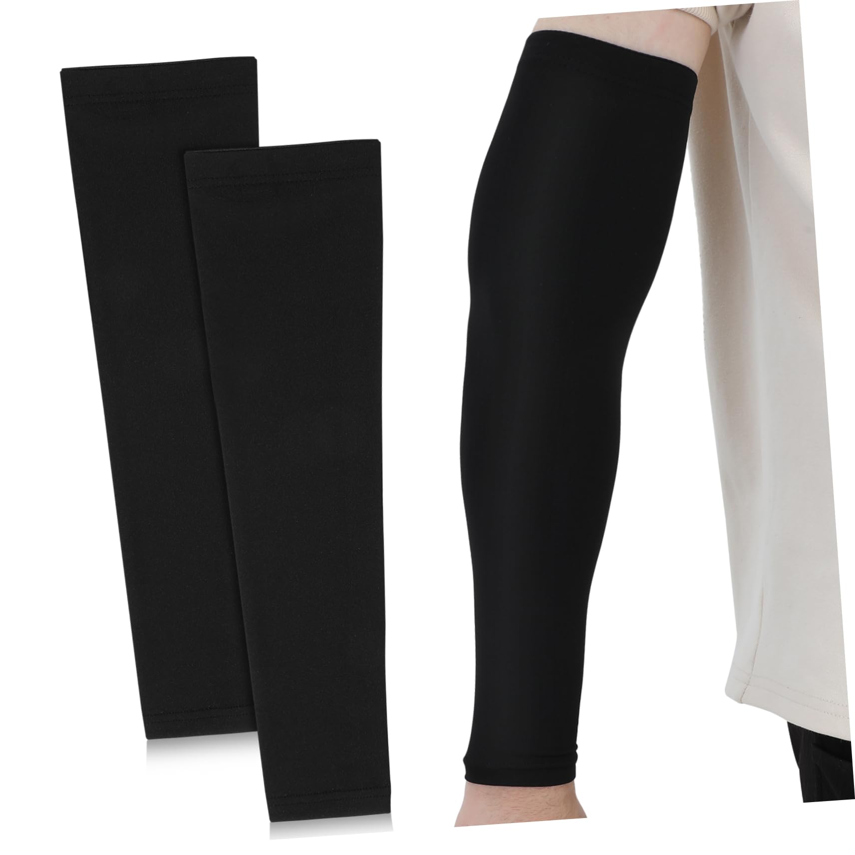 Toyvian Manicotti da Braccio Traspiranti e Assorbenti 2 Pezzi, Maniche Protettive Solari Elastiche per Pallacanestro, Ciclismo e Sport All’aperto Uomo e Gioventù, Taglia M, Colore Nero