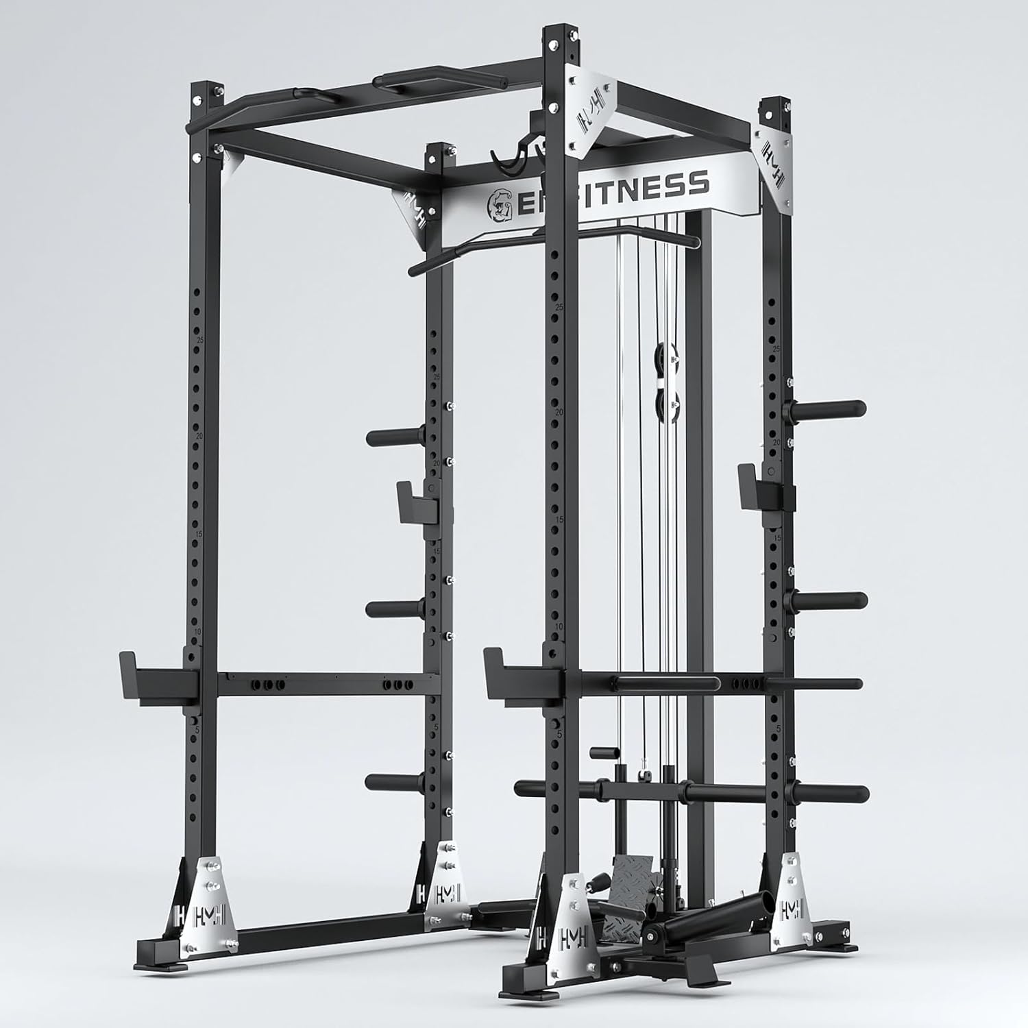 JZOPIDL JZOPIDL X9 Power Cage – 2000LB Capacity with LAT Pulldown & Weight Storage Rack