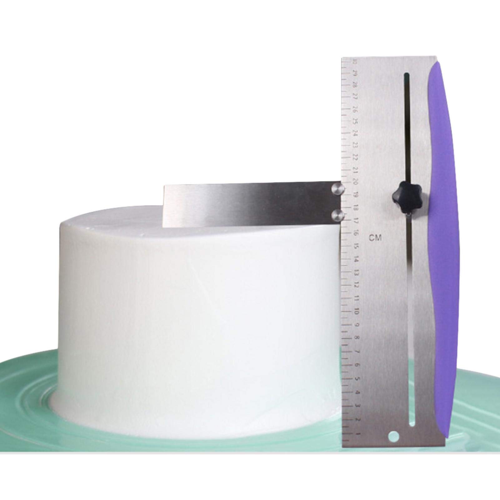 Spatola Lisciante Per Torte In Acciaio Inox - Strumento Per Fondente E Glassacon Manico In Legno E Foro Appendino - copertina