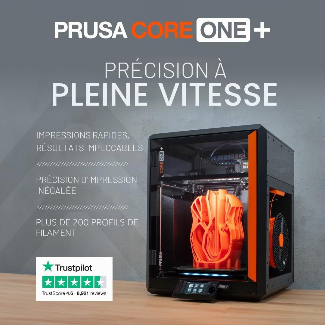 Original Prusa Imprimante 3D Core One + CoreXY pour la Maison et l'entreprise, Les Professionnels et Les débutants, buse et Filament gratuits, Fermeture Rapide et complète et prête à l'emploi, Longue