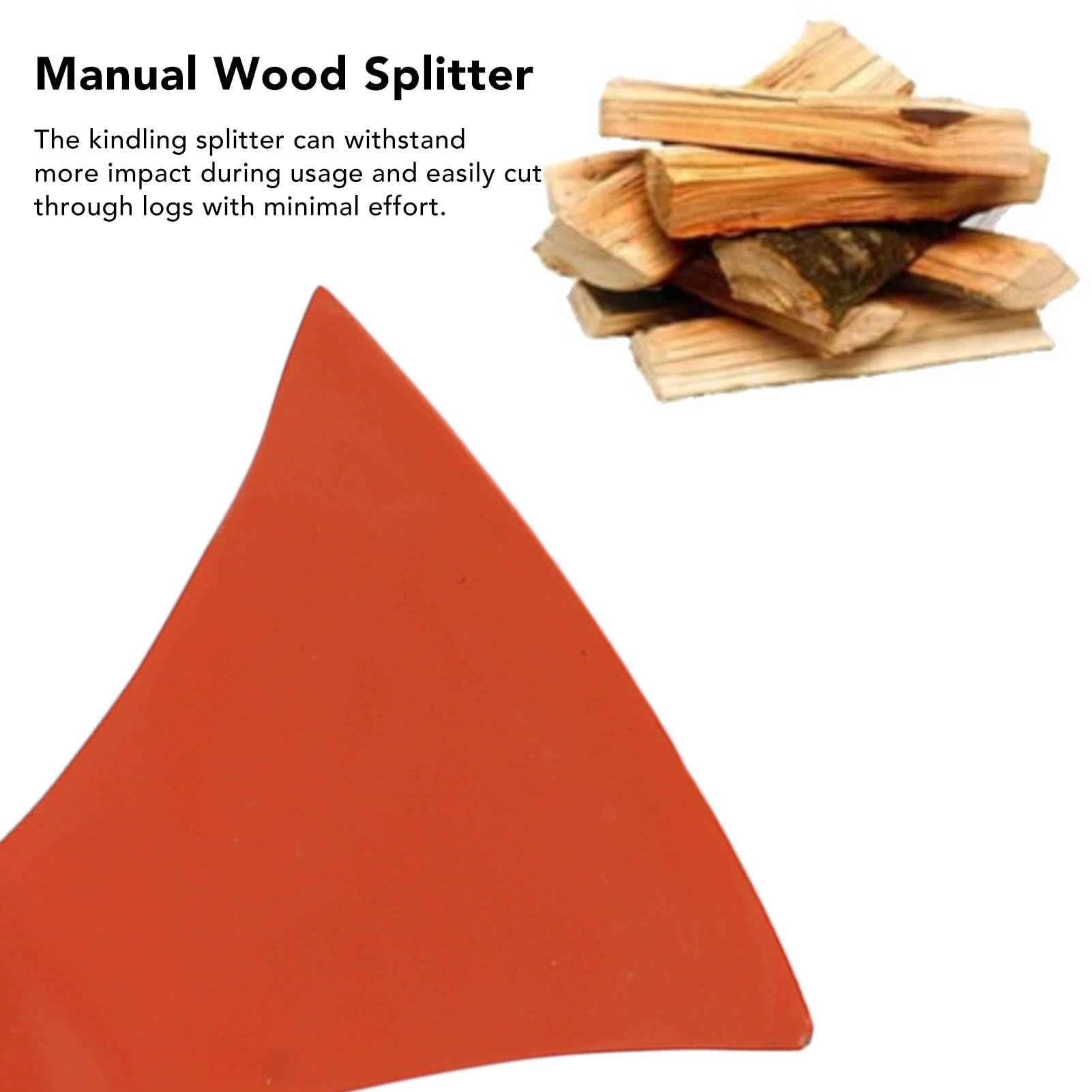 Divisor de leña, divisor de leña manual, resistente, antideslizante, estufa de leña, herramienta para chimenea para interiores y exteriores (naranja)
