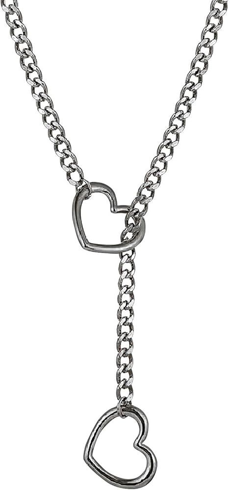 delivery 厚いチェーンpunk 大きなハート型 金属ネックレス 男女兼用 delivery 厚いチェーンpunk 大きなハート型 金属ネックレス 男女兼用