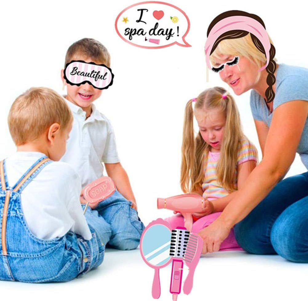 25Pcs Spa Photo Booth Props with Stick, Makeup/Spa Party Decorations for Women, Girls, Birthday Party Decorations, Makeup Selfie Props