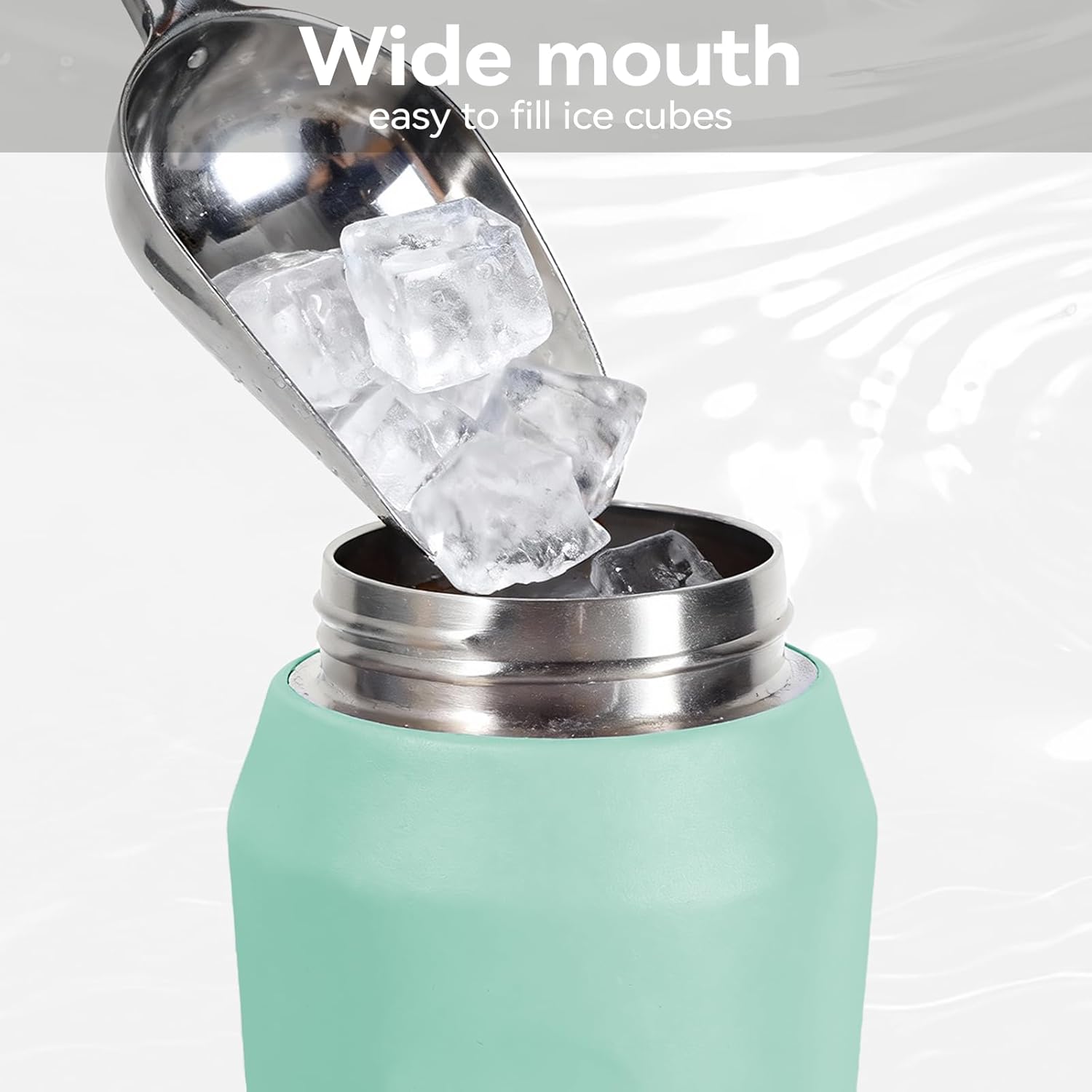 24 oz (approximately 720ml) stainless steel insulated water bottle, equipped with Tritan direct drinking cap, wide-mouth double-layer vacuum insulated bottle, BPA free (Green)