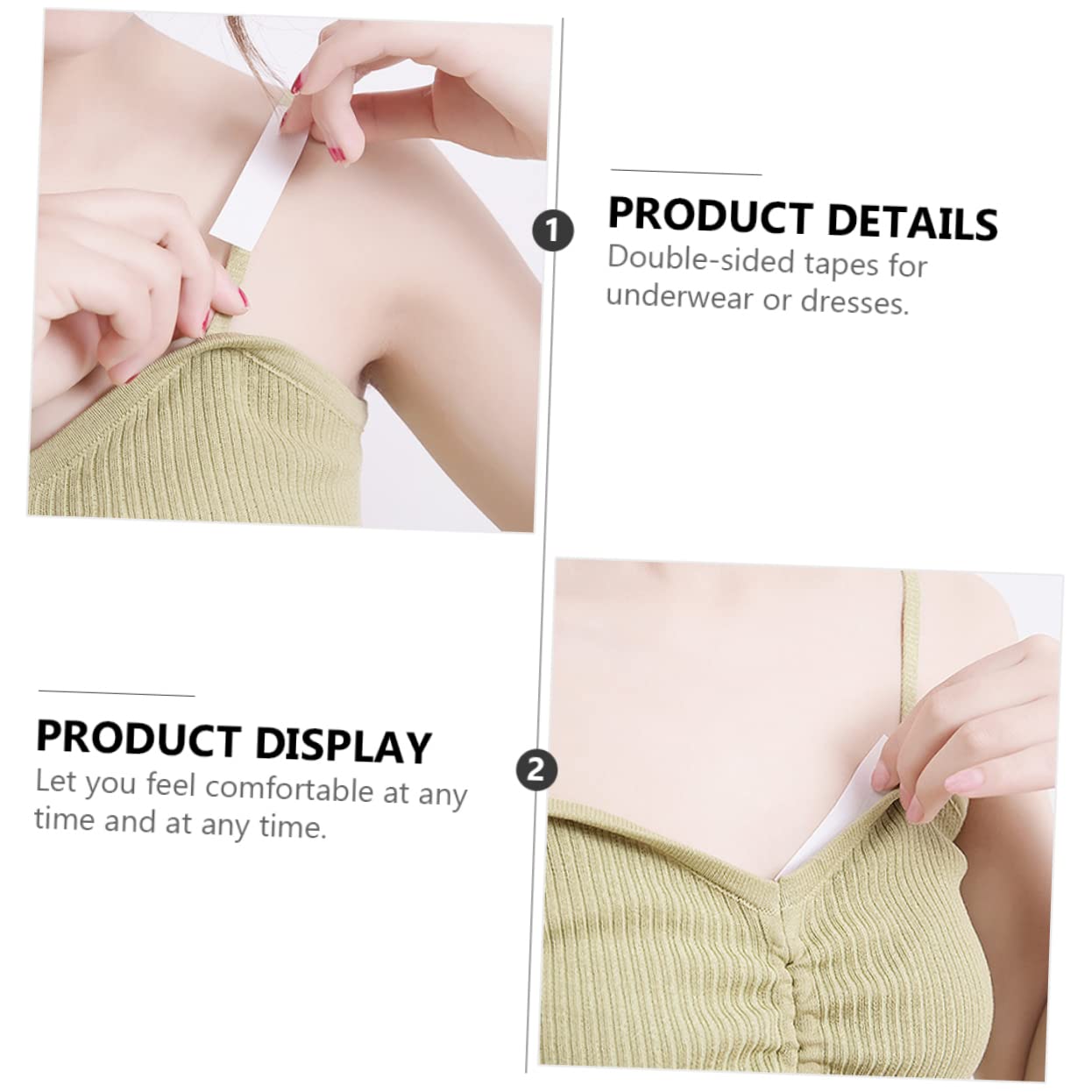 VALICLUD Double-Sided Body Tape for Lingerie 216 Pieces Non-Slip -Grade Adhesive V-Neck Clothing Fixer for Women Secure Adhesive Tape