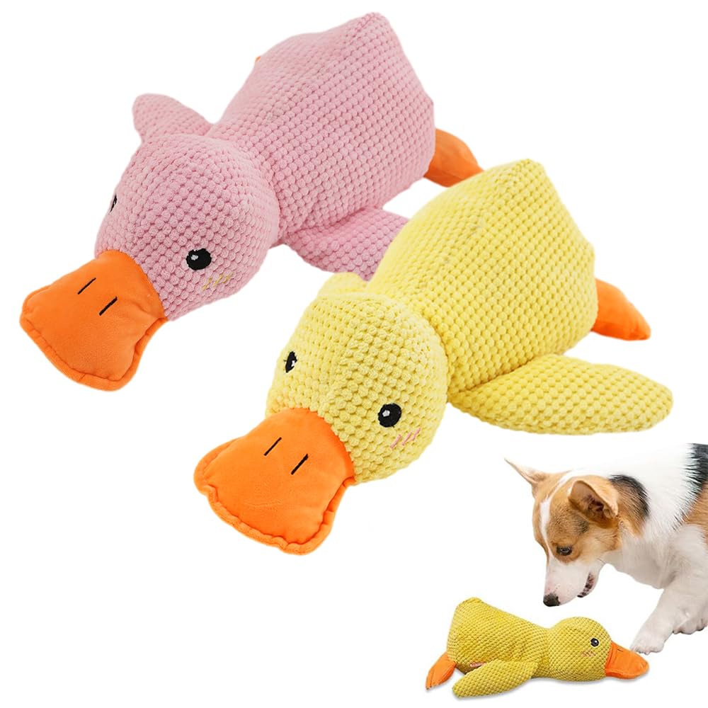 jitaty Dog Toys for Aggressive Chewers,2025 Upgraded Dog Chew Toys for Small Large Dogs,Indestructible Puppy Teething Toys,Plush Yellow Stuffed Duck
