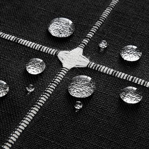 ZeeMart Boho Round Grid Tablecloth with Tassels, Black 60in by ZeeMart - Used condition - Image 5