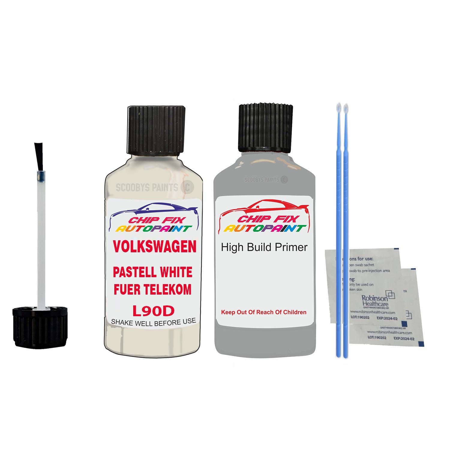 Scoobys Paints Back In The Mix Pastell White L90d Compatible With Volkswagen Caddy Van Car Touch Up Paint