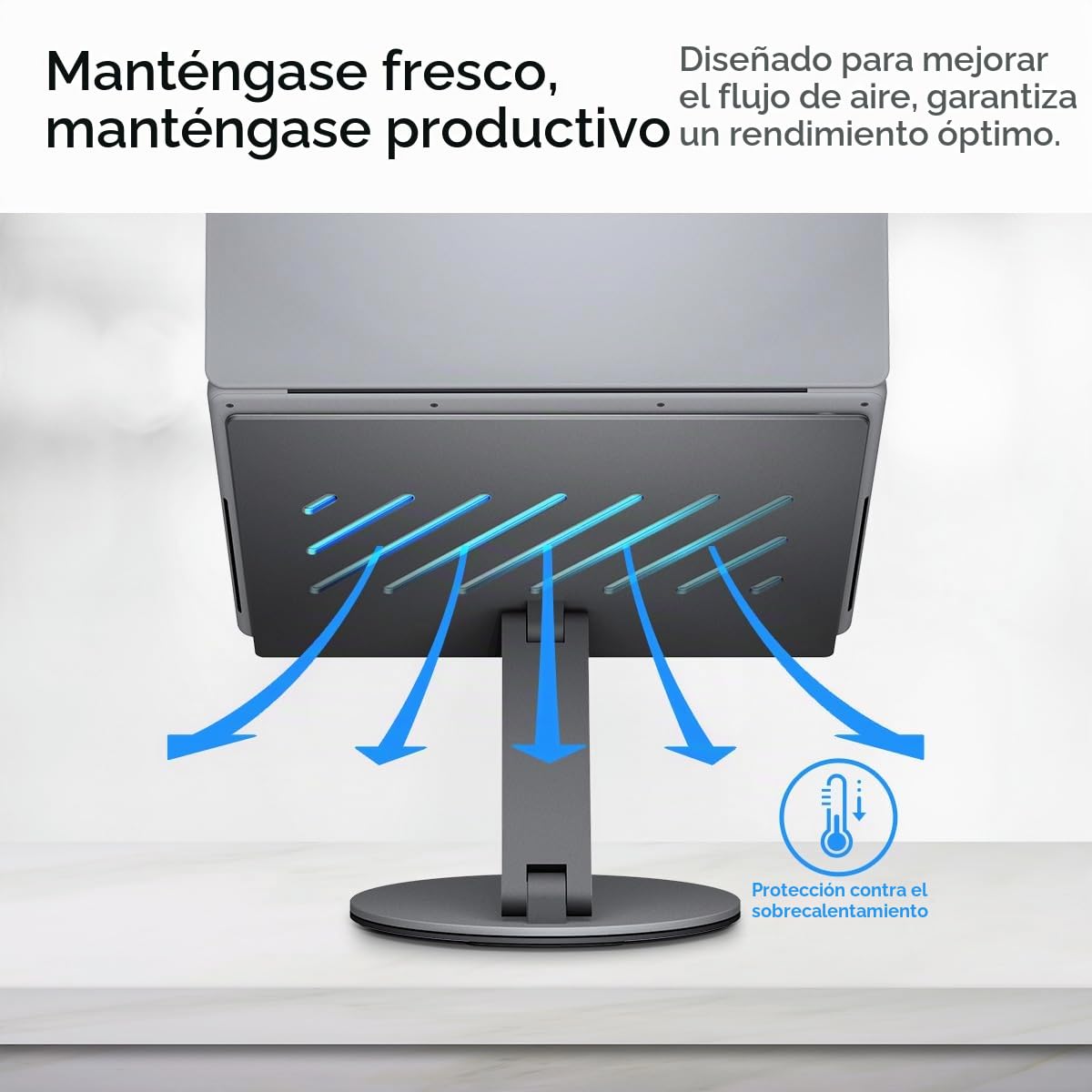 Spigen ArcDock Soporte Portatil Mesa Plegable con Estación de Acoplamiento 6 en 1 Hub PD 100W USB C, USB A 3.0, HDMI 4K 60Hz, Compatible con MacBook iPad Pro Air Neo A16 M2 M3 M4 M5, Lenovo, HP
