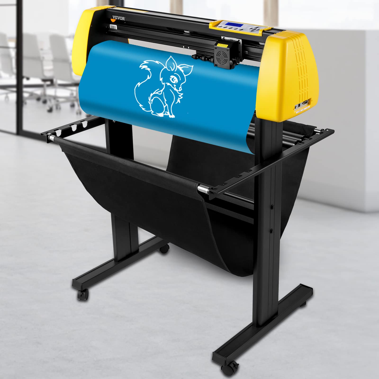 VEVOR Vinyl-Schneidemaschine, 870 mm Max Papierzufuhr Schneideplotter, automatische Kamera Kontur Schneiden LCD-Bildschirm Drucker mit Stand einstellbare Kraft & Geschwindigkeit