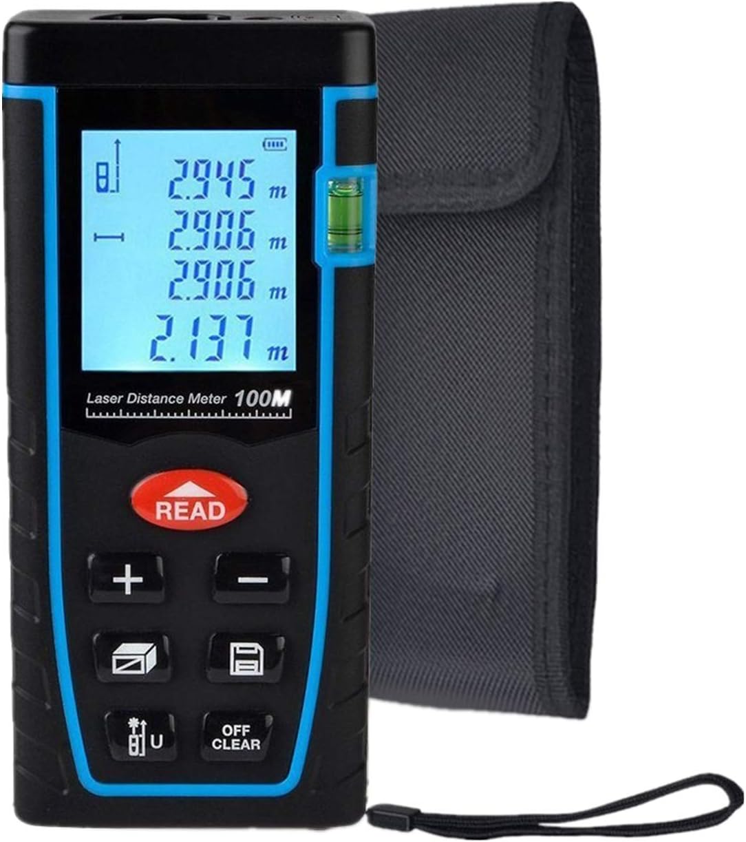 Laser Distance Measure, ieGeek 328ft Handheld M/in/Ft Laser Distance Meter Measuring Device Laser Tape Measure Rangefinder, Pythagorean Mode/Measure Area Volume Capacity/LCD Display/Self-Calibration