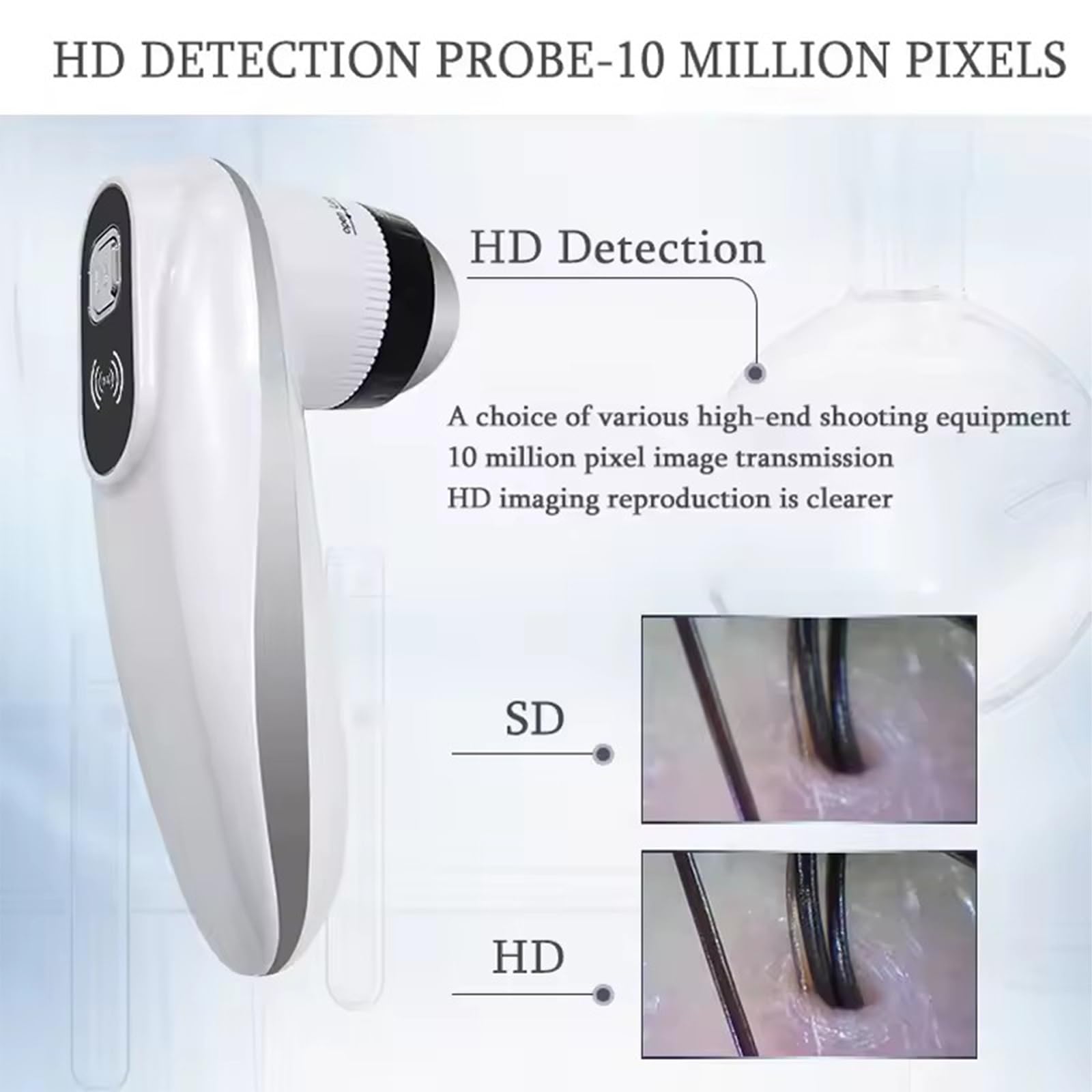Wlan-Diagnosegerät Für Haut & Haare – 50- Bis 200-Facher Haarfollikel- Und Kopfhaut-Detektor – 10 Mp HD-Analysegerät Für Haarwachstum, Kopfhautpflege, Salon & Heimgebrauch