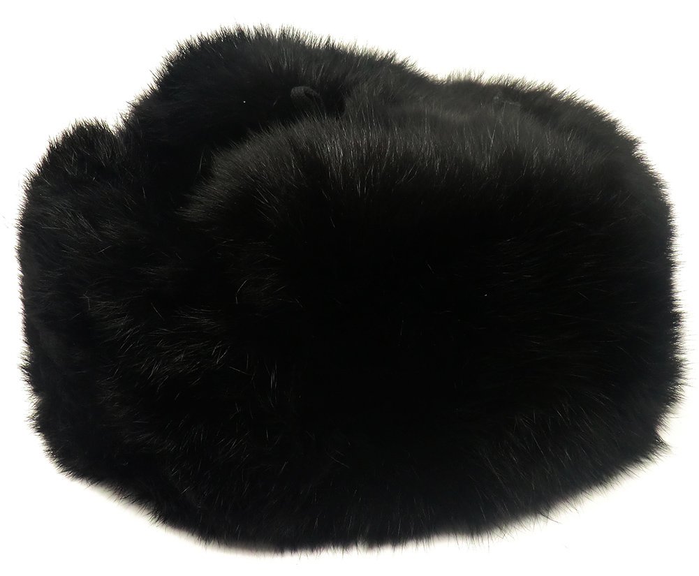 Unisex Chapeau Ushanka Original Russia Bonnet Fourrure De Lapin Couleur Noir. Taille L