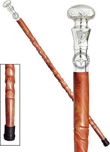 Bastón náutico de diseño para hombres y mujeres, bastones y madera con mango de 37 pulgadas, madera natural, palisandro JJDL