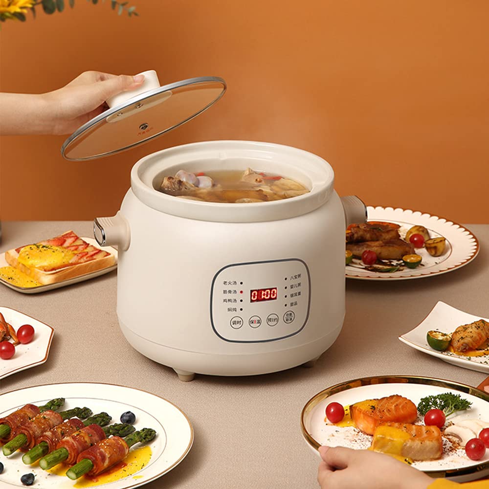 220 watt pentola in ceramica a pentola a cottura lenta |Cooker multifunzionale da 3 litri/stufato/yogurt-timer a 24 ore e auto mantieni lo Stewer elettrico di dimensioni familiari caldi