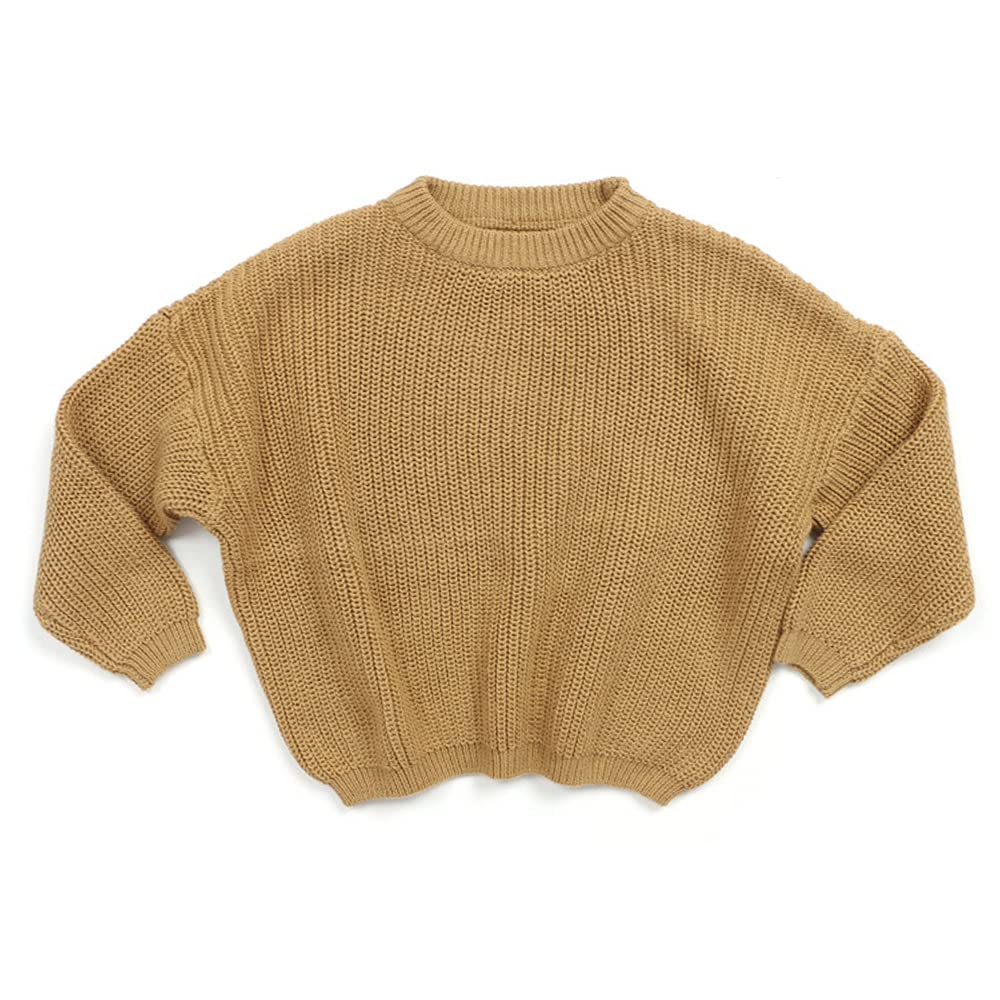 chengchuang Newborn Baby Girls Boys Sweatshirt Blouse Pullover Knit Sweater Warm Crewneck Long Sleeve Tops for Infant Toddler (Brown, Age 18-24 Months)