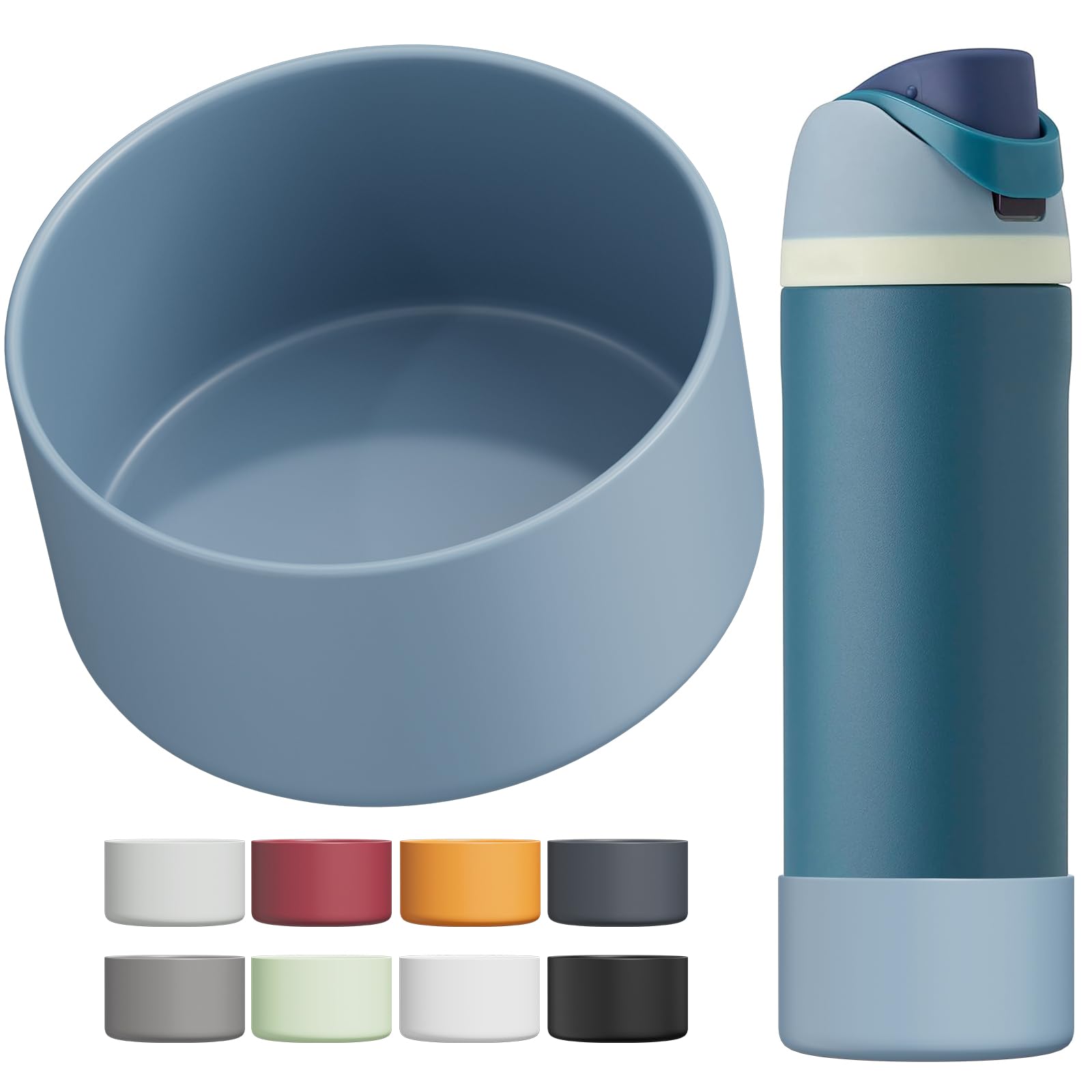 Silicone Boot for Owala Water Bottle 24/32/40 oz, Anti-Slip Protective Sleeve for FreeSip/Twist/Flip Water Bottles, BPA Free, Bottom Bumper Cover Protects Water Bottles from Scratches