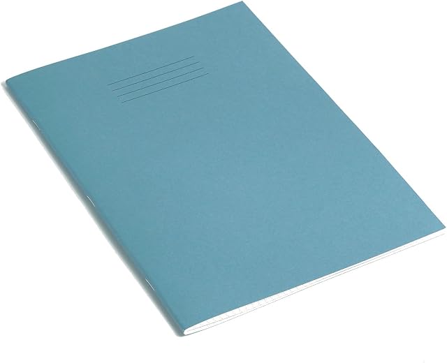 RHINO Stationery Exercise Book | A4 | 80 Page | 5mm Squared Exercise Book | Light Blue | Learning Resources | School Books | Pack of 10