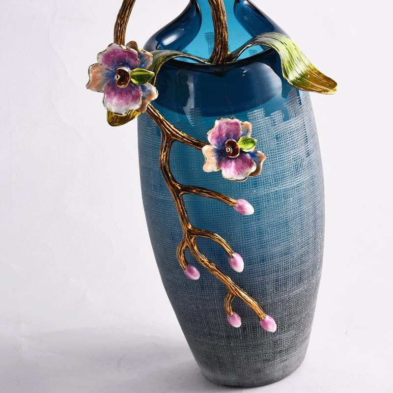 Vase en verre bleu artisanal poésie florale et douceur maison - 5