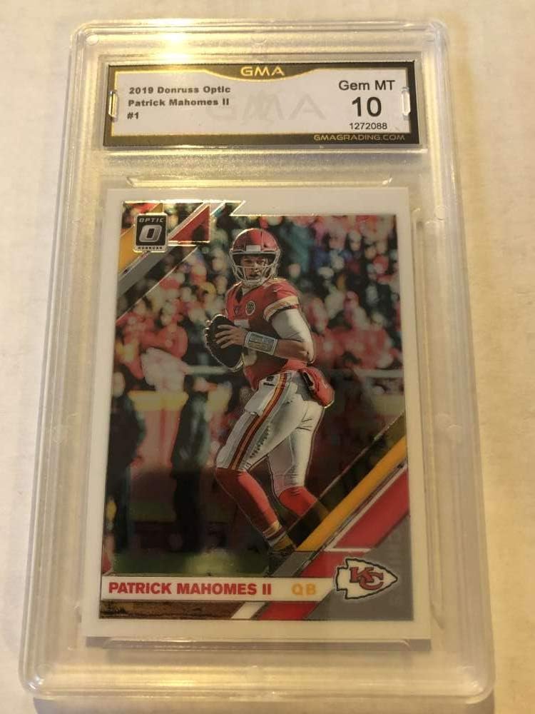 2019 Donruss Optic Football #1 Patrick Mahomes II Kansas City Chiefs Graded GEM MINT GMA 10 Official NFL Trading Card by Panini America (Serial Number May Vary)
