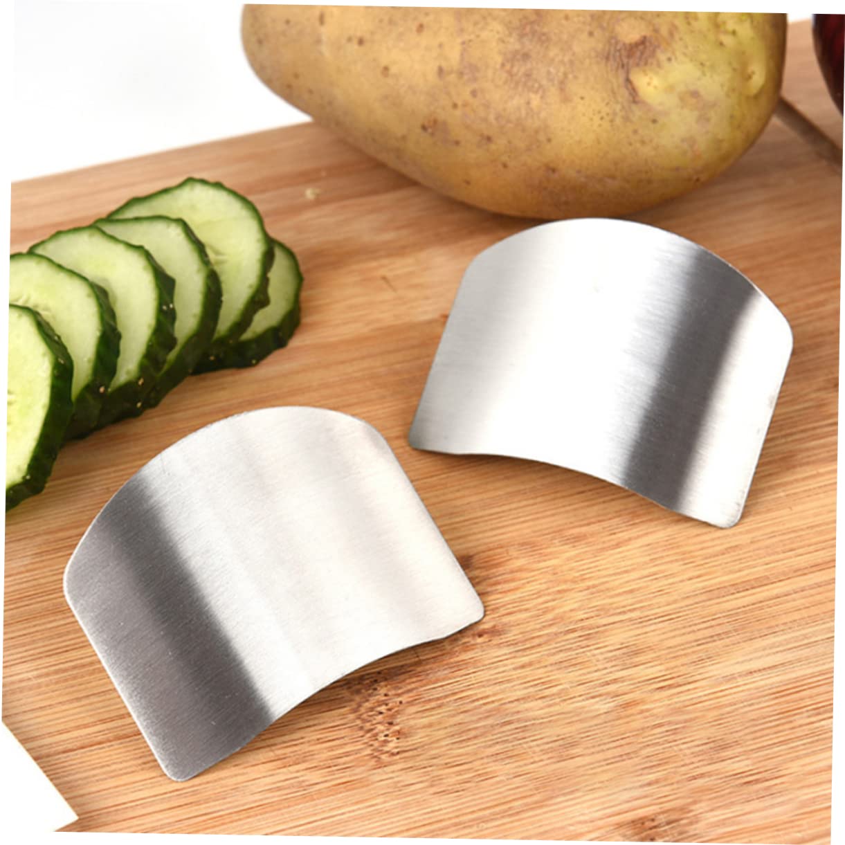 HOLIDYOYO Finger Guards for Cutting Stainless Steel Finger Protectors 4 Pcs Kitchen Pliers