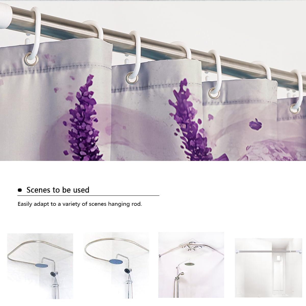 Gothic Skull Duschvorhang Purple Rose White Badezimmer Deko 180x200cm