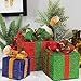 Twinkle Star Christmas Lighted Gift Boxes Decorations Outdoor (Max. Size 10 x 10 x11.8 Inch), 60 LED Light Up Christmas Tree Skirt Ornament Indoor Holiday Party Christmas Home Yard Art, Set of 3