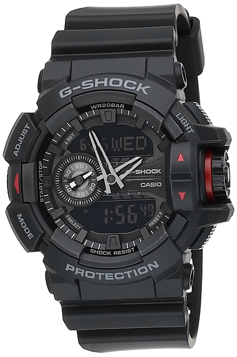 Casio G-Shock GA-400-1BHDR Black & Red Analog-Digital Dial Black Resin Strap Men’s Watch Shock and 200M Water Resistant G566
