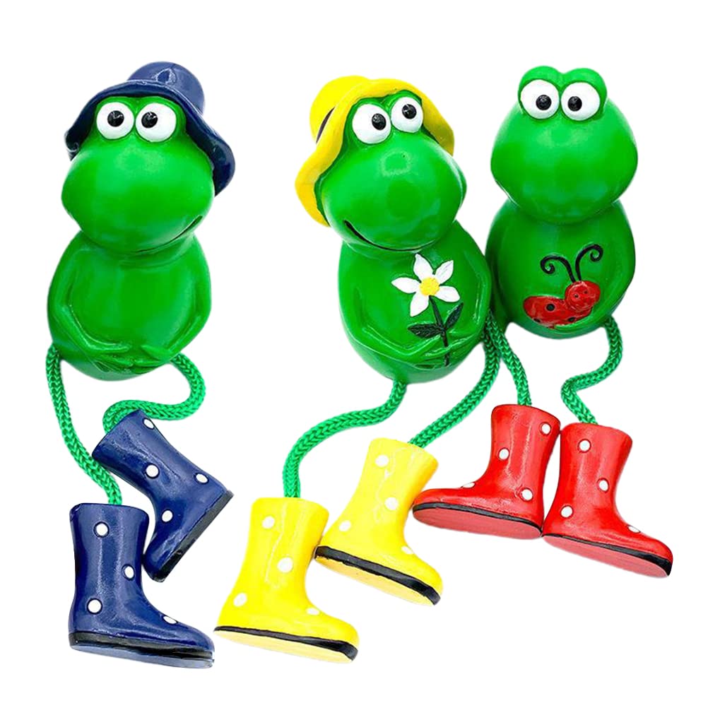 3 Pieces Decorative Garden Frog Figures, Frog Garden Ornament, Weatherproof and Durable, Animals Garden Decoration - Image 3